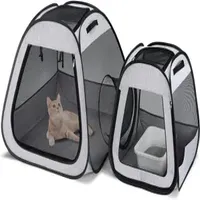 YAVAYI Portable Cat Dog Playpen: Pet Playpen, Cat Houses & Condos, Indoor Outdoor Cat Enclosures Pop Up Cat Cage for Kittens, Puppies and Small Animals, Suitable for Travelling and Camping