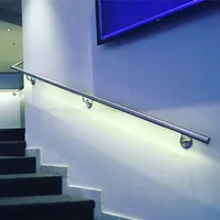 New Arrival LED Light Luminous Frameless Glass Railing Balustrade Stainless Steel Stair Handrail with Aluminium Base Shoe System with Ss Cladding