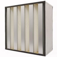 Polypropylene Membrane V Bank Filter With Gi Frame Pleated High Capacity
