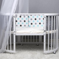 AliGan-Baby Modern Bed Hutch Toddler Bumper Convertible Crib For Infant Protective Folding Edge Guardrail Nest Floral Print