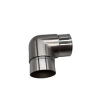 Modern Style Stainless Steel Tube Connector Elbow Staircase Glass Balcony Balustrade Deck Wall Satin Railings Handrails Wall