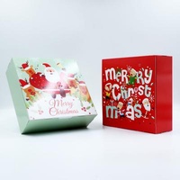 New Recycled Materials Christmas Santa Claus Style Pastry And Cookie Gift Box Candy Baking Paper Box