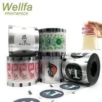 Custom Flexible Bubble Tea Cup Sealing Film BOPP/VMPET/PE Heat Sealable Food Packaging Film Roll for Packaging Plastic Film