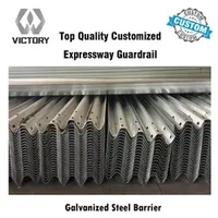 Hot Dipped Galvanized Steel Bridge River Road Traffic Barrier Aashto M180 Highway Two Wave Beam Guardrails
