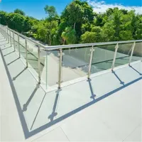 Balcony Garden S. S Railing Glass Post Handrails for Outdoor Steps