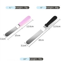 6/8/10 Inch Stainless Steel Curved Baking Pastry Cake Icing Smoother Spatula Scraper For Kitchen