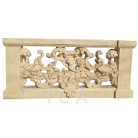 Hot Sale EUROPEAN Hot Sale Balcony Yellow Marble Carving Stone Handrails Fence