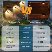 4/6pcs LED Solar Stair Light 3000K Waterproof Outdoor Garden Passage Courtyard Terrace Guardrail Step Light Landscape Light