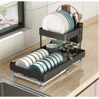 Wrought Iron Tableware Storage Multifunctional Kitchen Racks Large Capacity Drain Dish Rack