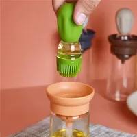 Kitchen Oil Bottle Measuring Glass Dispenser Condiment Bottle with Silicone Pastry Dropper Brush for Cooking Baking Barbecue