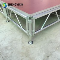 Used aluminum portable stage malaysia 16ft x 16ft Aluminum Portable Stage with Guardrails and Steps