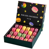 Custom Colorful Handmade Large Size Pastry Packaging Cookie Box Fashion Macarons Box Packaging