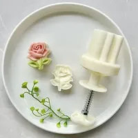 Baking Tools 50g Rose Flower Creative Moon Cake Mold Mini Blossom Pattern Mung Bean Pineapple Pastry Dessert Party DIY Decoration