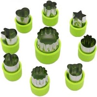 9 Pcs Mini Vegetable Cutter Shapes Set Mini Pie Fruit and Cookie Pastry Stamps Mold for Kids Baking