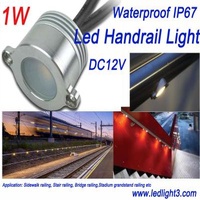 1W Epistar LED  Handrail Railing light DC12V Waterproof IP67 for Sidewalk railing outdoor lighting, 5 year warranty