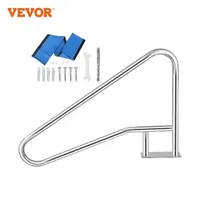 VEVOR 30-55"x22-32"" Swimming Pool Handrail With 4ft Grip Cover Humanized Design & M8 Drill Bit Pool Railing Ladder Stair Rail"