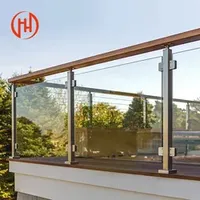 Aluminum Base Tempered Glass Balcony Railing Handrail for Residential