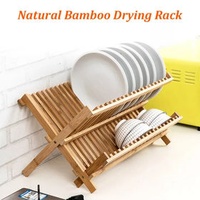 Bamboo Dish Racks,Drying Rack Plate Rack Drainer Dish Rack Desktop Shelf Pot Lid Holder Storage