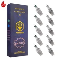 POSEIDON 10Pcs Big Size Tattoo Cartridge Needles 0.35mm Standard Bugpin Curved Magnum with Membrane Safety Cartridg 240219