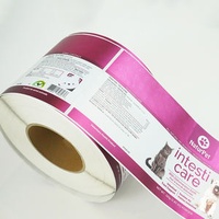 Custom Size High Quality Adhesive Waterproof Bright Silver Bopp Film Roll Matte Labels for Veterinary Health Products Labels