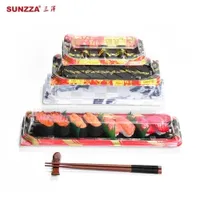 Sunzza Disposable Plastic Takeaway Sushi Pastry Dessert Bakery Food Container for Sushi