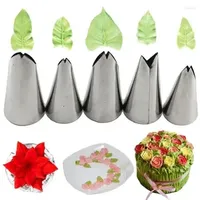 Baking Tools 5 Pcs Set Leaves Nozzles Stainless Steel Icing Piping Tips Pastry For Cake Decorating Fondant