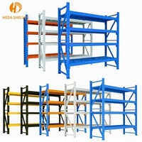 Racking Adjustable Metal Boltless Shelf and Racks Warehouse Storage Medium Duty Metal Rack Shelf