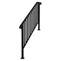 Matte black 4-step courtyard staircase handrail
