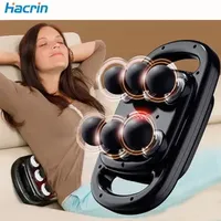 Fascia Gun Six Heads Massage Muscle Relaxation Electric Massager Relief Neck Membrane Rob Cervical Spine Instrument 240926