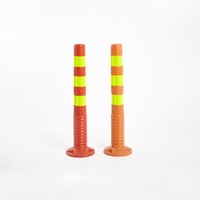 Shopping Malls 75CM Steel Pipe PU Column Plastic Reflective Flexible Road Separation Pile Isolation Guardrail Elastic Column