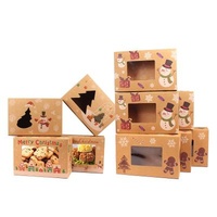 Wholesale Disposable Western Style Pastry Cookie Christmas Cake Pastry Wrapping Paper Western Boxes Folding Food Grade With Window