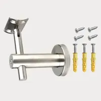 2pcs Solid Stainless steel handrail Bracket/Stent/support,Rotatable curved panels,wall support,Round handrail,Stairs accessories