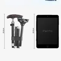 Aluminum Alloy Trekking Crutches Portable Retractable Handrail Elderly Cane Four-Legged Stable Walking Stick