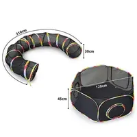 Outdoor Rainbow Enclosures Playground Outside House Cats Portable Cat Tent, Circle Playpen Tunnel, for Kitty and Small Animals Within Storage Bag