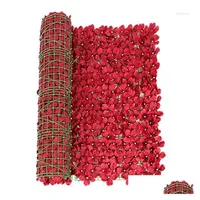 Decorative Flowers Wreaths Artificial Fence Leaf Balcony Protection Screen Garden Simulation Plant Cherry Tree Guardrail Decoration Dhaby