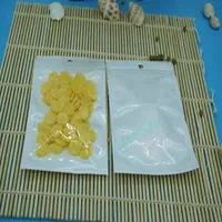 10.5x15cm 100pcs/lot Front transparent BOPP Pearl film ziplock bag- resealable white pearlised film zipper lock sack, necklace storage pouch