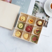 Wholesale Biodegradable Wooden Bakery Boxes Single Pastry Box Packaging Donut Mini Cake Pie Slice Dess