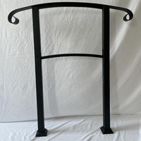 Modern Black Wrought Iron Handrail Outdoor Stair Railing Adjustable Outdoor Handrail