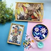 Handmade DIY Self-Made Mosaic Fruit Tray Material Kit Fruit Plate Candy Plate Tea Snacks Plate European Style Pastry Plate