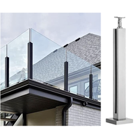Railing Project Solution Outdoor SUS 304 Glass Slotted Tube Post Corner Post Deck Balcony Railings Post Handrail Balustrade