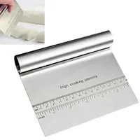 Stainless steel dough pastry scraper pizza cutter chopper with measuring scale multi-purpose cake and bread separator scale knife X2409201