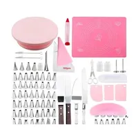 Baking Pastry Tools 174Pcs/Set Pink Set Cake Decorating Sile Mat Molds Confectionery Equipment Bag Stand Drop Delivery Home Garden Dhihj
