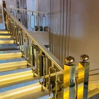 Top-ranking Products Nordi Brass Color Design Handrail & Balustrade for Interior Patio Railing Staircase