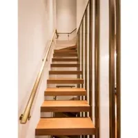 Cbmmart Simple Design Stairs Wooden Treads Wood Handrail Design for Interior House