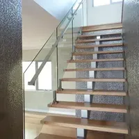 Aluminum and Stainless Steel Modern Safety Glass Handrails for Balconies