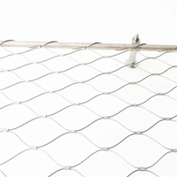 Customized SS 304 316 Stainless Steel Wire Ferrule Flexible Rope Mesh For Zoo Guardrail Protection