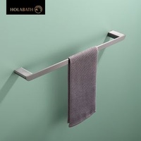 Bathroom Wall Mounted Self Adhesive Towel Shelf Single Rod Towel Rail Racks Bar