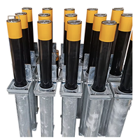Bollard Metal Yellow Black Silver Long Base Railings Separable From Base Bollard Top with Pull Ring Safety Steel Guardrails
