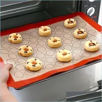 Baking Pastry Tools 42X29.5Cm Sile Aron Mat For Bake Pans Aroon Cookie Making Food Grade Nonstick Accessories Drop Delivery Home G Dhnwk