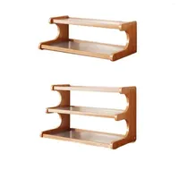 Kitchen Storage Coffee Mug Holder Acrylic Four Sided Guardrails Risers For Display Living Room Apartment Bedroom Organization Office Desktop